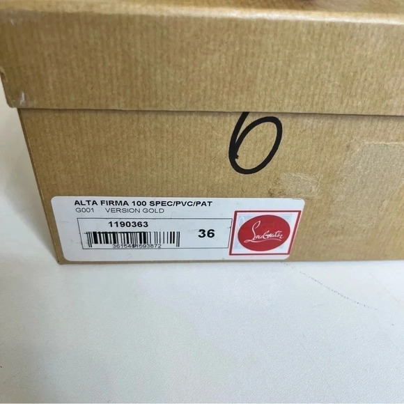 Christian Louboutin Alta Firma 100 gold CL heels size 36 - Picture 4 of 14